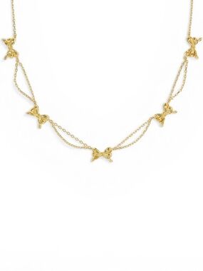 NWT Kendra Scott Bow Gold Strand Necklace